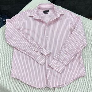 Zara Men's Casual Pink Striped Shirt